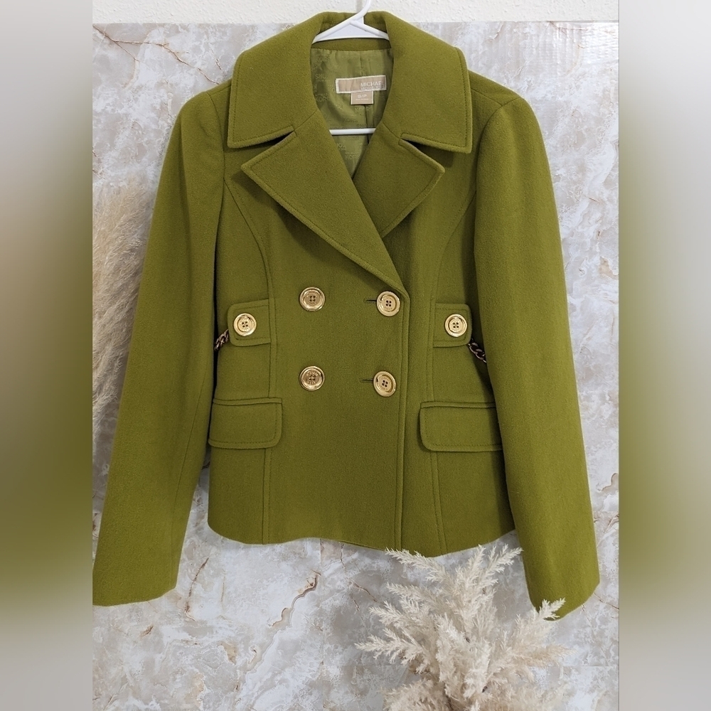 Michael Kors Lime Green Pea Coat Size SP